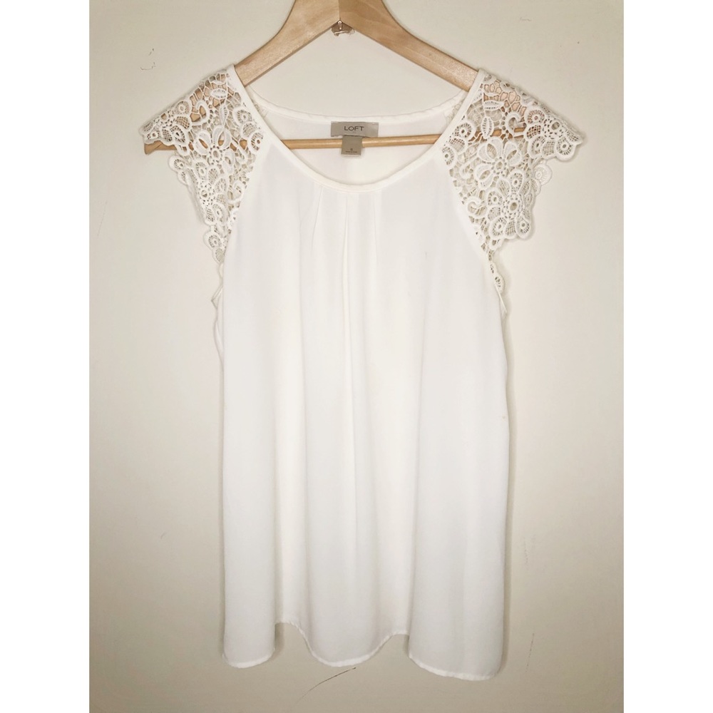 LOFT Lace Sleeve Blouse